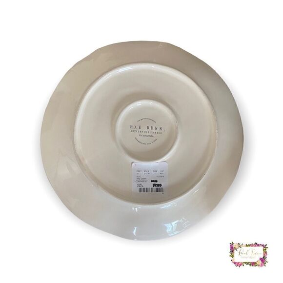 Rae Dunn “EaT” Navy Blue Line Trim Dinner Plate - Picture 3 of 7